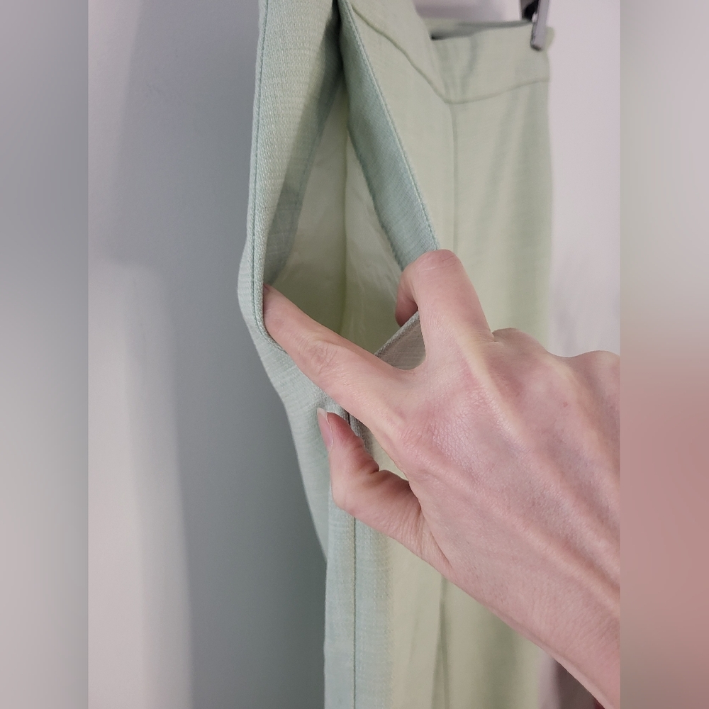 Zara Green Wide-Leg Pants - Picture 4 of 14